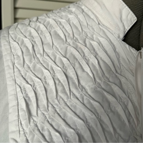 White cotton oversized shirt pin tuck detail L - Picture 2 of 11